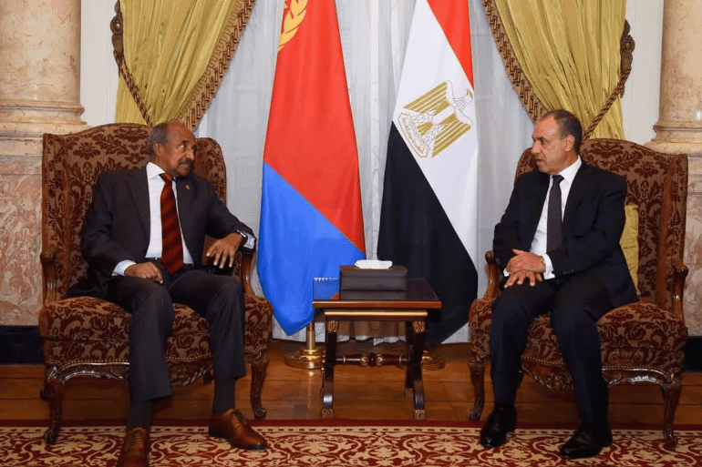 6554-1784562481 لقاء وزير الخارجية المصري بوزير الخارجية الاريتري عثمان صالح في القاهرة المصدر صفحة الخارجية الرسمية