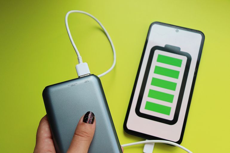 7-1783146241 Concept of battery backup and mobile energy for air travel.