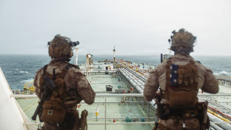 afp_6a5a63e1e345-1784308705 This US Marine Corps handout photograph taken on July 16, 2026, by US Central Command Public Affairs reportedly shows US Marines from the 11th Marine Expeditionary Unit conducting a verification boarding aboard M/T Wen Yao in the Gulf of Oman.