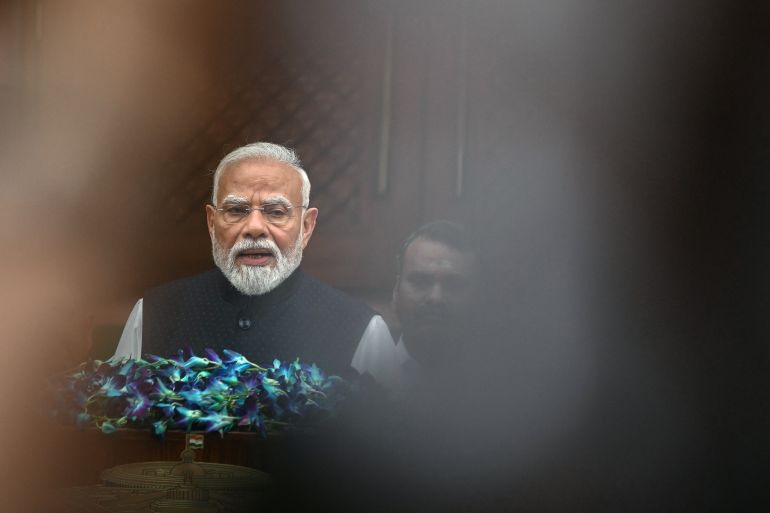 afp_6a5fcaeeb1b5-1784662766 India's Prime Minister Narendra Modi addresses the media on the first day of the monsoon session of the parliament in New Delhi on July 20, 2026. (Photo by Sajjad HUSSAIN / AFP)