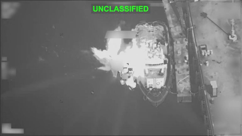 This screen grab made on July 24, 2026, from handout footage released by the US Central Command (CENTCOM) on July 23, 2026, shows what it says is a precision strike by US forces against Iranian military capabilities.