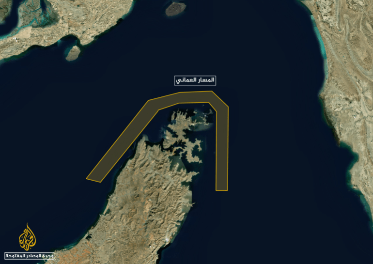 almsar-alcabfmany-1784196949 المسار العماني داخل مضيق هرمز (مارين ترافيك - الجزيرة)