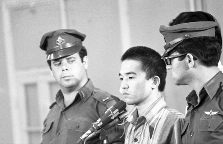 ap_6a6278aa6bedc-1784838314 Close-up of Japanese radical Kozo Okamoto on July 19, 1972, sentenced to life imprisonment for his part in the Lod airport massacre on May 30 when 26 persons where killed and 70 wounded. (AP Photo/Max Nash)