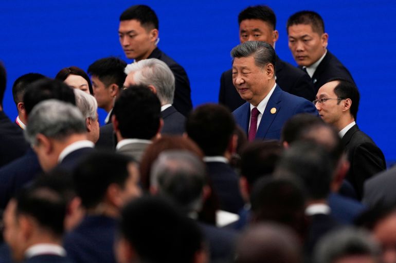 Chinese President Xi Jinping leaves after the opening ceremony of the High-Level Meeting on Global Governance for the World AI Conference in Shanghai, Friday, July 17, 2026. (AP Photo/Ng Han Guan, Pool)