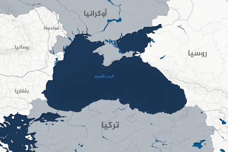 black_sea-1753967273 خريطة لمنطقة البحر الأسود مع إظهار مواقع روسيا وأوكرانيا وتركيا (الجزيرة)