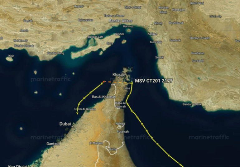 cabfbwr-mn-almsar-1784197078 عبور من المسار العماني بعد الإغلاق الإيراني وقبل الحصار الأمريكي (مارين ترافيك)