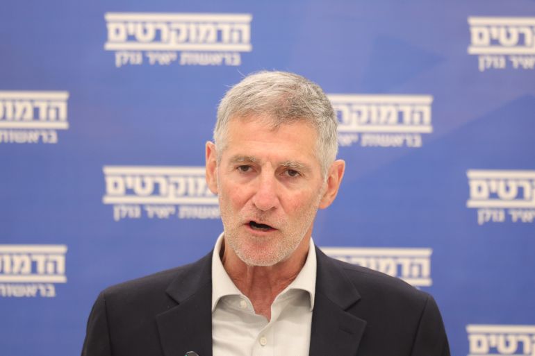 epa_6a59699b8be0-1784244635 epa13056733 Leader of Israel's Democrats party, Yair Golan, delivers an address during his weekly party faction meeting at the Knesset, the Israeli parliament, in Jerusalem, 22 June 2026. EPA/ABIR SULTAN