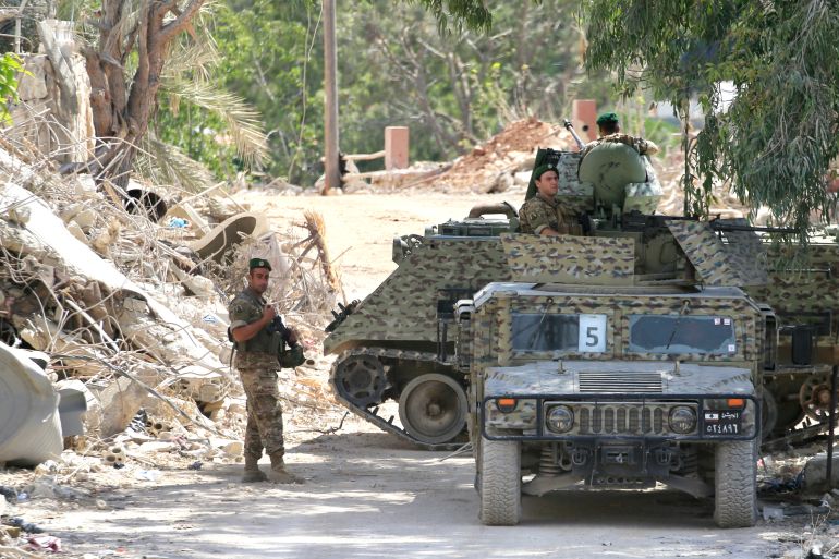 epa_6a660d3dc9f8-1785072957 epa13133948 Lebanese army soldiers are stationed in the village of Zawtar al-Gharbiyeh in southern Lebanon, 26 July 2026. Zawtar al-Gharbiya is among the designated pilot zones under the ceasefire agreement between Lebanon and Israel, from which Israeli forces are scheduled to withdraw. EPA/STRINGER