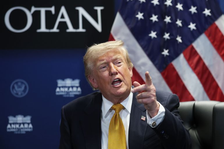 getty_6a4e77f52d-1783527413 ANKARA, TURKEY - JULY 08: U.S. President Donald Trump meets with Volodymyr Zelenskyy, President of Ukraine (Not Shown) for bilateral talks at Beştepe Presidential Compound during the NATO Summit on July 08, 2026 in Ankara, Turkey. Leaders from NATO's 32 countries, plus NATO allies like Ukraine, gathered in the Turkish capital to discuss a range of issues involving spending targets, defense industrial production, and support for Ukraine, among other topics. (Photo by Win McNamee/Getty Images)