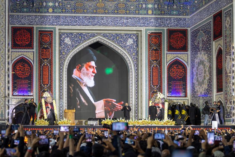 getty_6a50b0650e-1783672933 MASHHAD, IRAN - JULY 09: Thousands of mourners gather for the burial of Iran's late supreme leader, Ayatollah Ali Khamenei at the Imam Reza Shrine on July 09, 2026 in Mashhad, Iran. Khamenei and members of his family were killed on February 28 during U.S.-Israeli strikes at the beginning of the war, bringing an end to his 36-year rule over Iran. His body was laid to rest today in his hometown of Mashhad, Iran, following a six-day state funeral that began on July 4 and took place across multiple cities in Iran and Iraq. (Photo by Majid Saeedi/Getty Images)