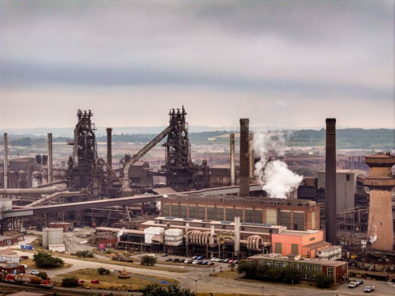 getty_6a59c991e5-1784269201 SCUNTHORPE, ENGLAND - JULY 16: An aerial view of British Steel's Scunthorpe works on July 16, 2026 in Scunthorpe, England. The UK government announced this morning that it was taking British Steel into public ownership in a bid to "protect UK steelmaking." The government had previously taken control of operations at the Scunthorpe steelworks, which employs around 2,700 people and had been owned by the Chinese firm Jingye Group. (Photo by Christopher Furlong/Getty Images)