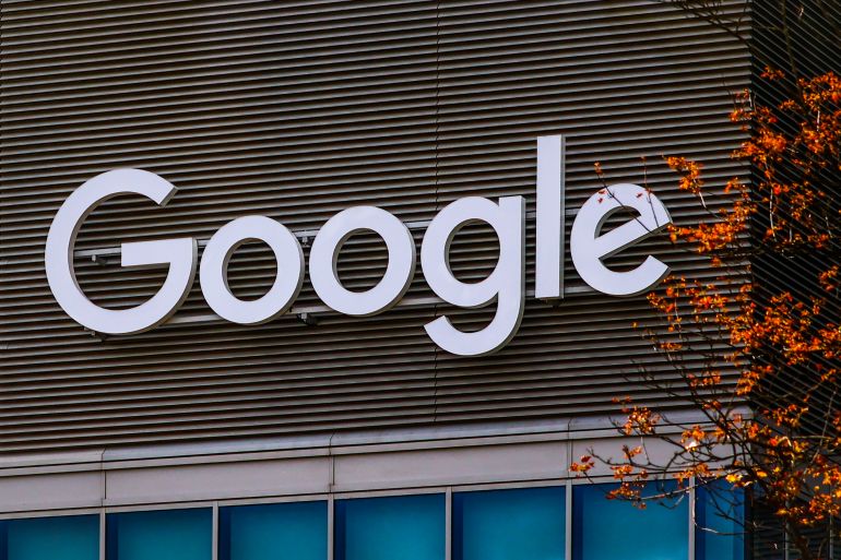 Google logo is seen on Google corporate office at Warsaw The Hub building in Warsaw, Poland on September 16th, 2025. (Photo by Beata Zawrzel/NurPhoto via Getty Images)
