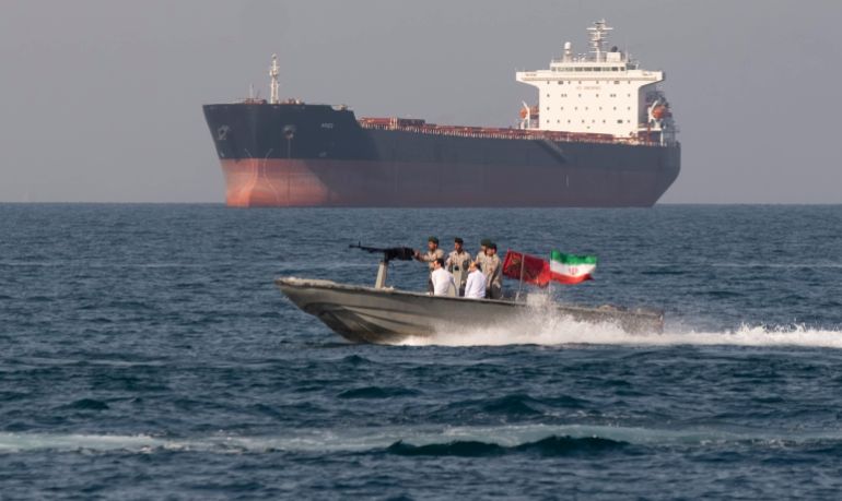 iran-1782377365 Iranian Navy soldiers at an armed speed boat in Persian Gulf near the strait of Hormuz about 1320km (820 miles) south of Tehran, April 30, 2019. (Photo by Morteza Nikoubazl/NurPhoto via Getty Images)