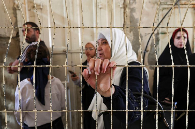 pic-885536-1782748492 Palestinians wait at an Israeli checkpoint as they head for prayer at the Ibrahimi Mosque, also known as the Cave of Patriarchs, in the old city of Hebron, in the Israeli-occupied West Bank, June 17, 2026. REUTERS/Ammar Awad