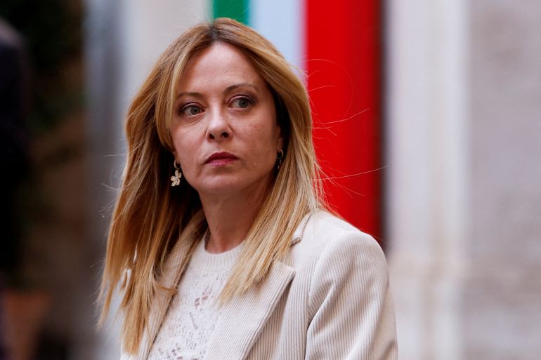 reuters_69de19f8-1776163320 FILE PHOTO: FILE PHOTO: Italian Prime Minister Giorgia Meloni looks on as she waits for the arrival of President of Cyprus Nikos Christodoulides, at Chigi Palace, in Rome, Italy, February 26, 2026. REUTERS/Remo Casilli/File Photo/File Photo