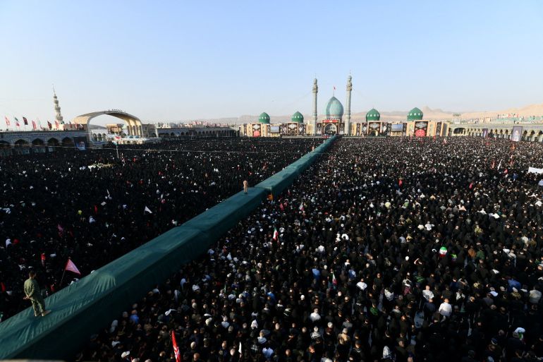 Mourners attend a prayer for Iran's late Supreme Leader Ayatollah Ali Khamenei, who was killed on February 28 in Israeli and U.S. airstrikes, at the Jamkaran Mosque, in Qom, Iran, July 7, 2026. Ahmadreza Taheri/ISNA/via WANA (West Asia News Agency)via REUTERS ATTENTION EDITORS - THIS PICTURE WAS PROVIDED BY A THIRD PARTY. ISRAEL OUT. NO COMMERCIAL OR EDITORIAL SALES IN ISRAEL. NO ACCESS FOR ISRAELI MEDIA. NO USE BBC PERSIAN. NO USE VOA PERSIAN. NO USE MANOTO. NO USE IRAN INTERNATIONAL. NO USE RADIO FARDA. DIGITAL: NO USE BBC PERSIAN. NO USE VOA PERSIAN. NO USE MANOTO. NO USE IRAN INTERNATIONAL. NO USE RADIO FARDA.