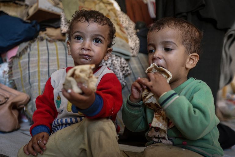 reuterss-8-1781811506 Palestinian twins Uday (L) and Hamza Abu Odah eat inside their tent where they shelter with their mother and siblings, in Mawasi area, in Khan Younis in the southern Gaza Strip, September 12, 2025. Uday and Hamza were born on 2 November 2023, less than four weeks after the Hamas attack that triggered Israel's devastating assault on Gaza that has defined and encompassed their brief lives. They have lost their home and lived in tents and on the street. Their father was killed seeking aid and two brothers were wounded. They have suffered constant hunger, frequent bouts of sickness and repeated episodes of terrifying bombardment. Their mother Iman is frightened that the longer Israel's assault goes on, the more they - and the new generation of Gazans - will be scarred. "We are afraid this war will never stop, that it has a beginning and no end," she said. REUTERS/Ramadan Abed SEARCH "GAZA TWINS ODAH" FOR THIS STORY. SEARCH "WIDER IMAGE" FOR ALL STORIES. TPX IMAGES OF THE DAY