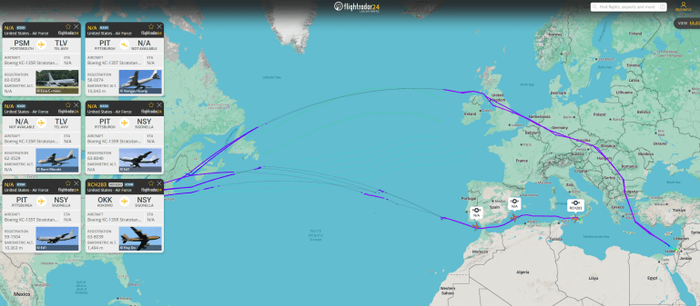route-3-1784642615 مسار 4 ناقلات وقود أميركية إلى سيغونيلا يوم21 يوليو/تموز الجاري (فلايت رادار)