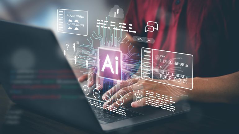 AI artificial intelligence Innovation changes the world With the most advanced technology Be creative and change. Create something with command with new changes with future technology