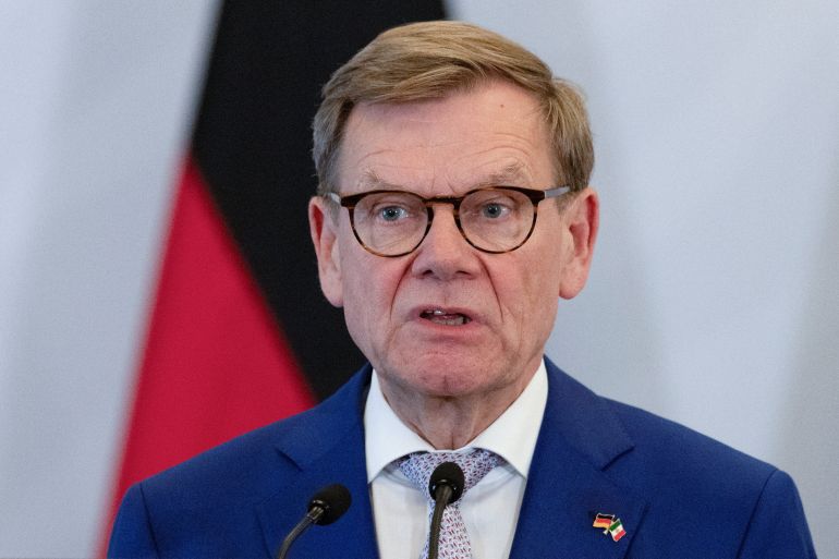 thyy-1-1780768700 German Foreign Minister Johann Wadephul speaks during a press conference with Mexican Foreign Minister Roberto Velasco (not pictured) at the Ministry of Foreign Affairs in Mexico City, Mexico, June 4, 2026. REUTERS/Quetzalli Nicte-Ha