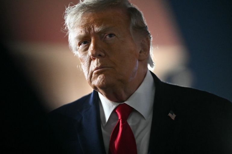 US President Donald Trump speaks to the press before boarding Air Force One prior to departure from John F. Kennedy International Airport, in New York, on June 9, 2026. Trump is returning to the White House after attending Game Three of the NBA Finals. (Photo by SAUL LOEB / AFP) / The erroneous mention[s] appearing in the metadata of this photo by SAUL LOEB has been modified in AFP systems in the following manner: [June 9] instead of [June 8]. Please immediately remove the erroneous mention[s] from all your online services and delete it (them) from your servers. If you have been authorized by AFP to distribute it (them) to third parties, please ensure that the same actions are carried out by them. Failure to promptly comply with these instructions will entail liability on your part for any continued or post notification usage. Therefore we thank you very much for all your attention and prompt action. We are sorry for the inconvenience this notification may cause and remain at your disposal for any further information you may require.