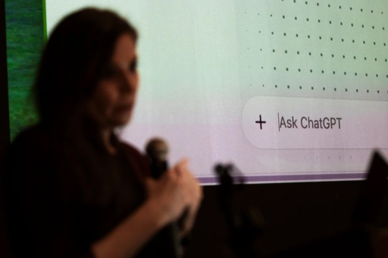 2ai-1787740054 3 of 5 | Amanda Bickerstaff, CEO of Al for Education, speaks at Academic Magnet High School during the Charleston County School District Charleston Educator Symposium Wednesday, July 22, 2026, in North Charleston, S.C. (AP Photo/Mic Smith)