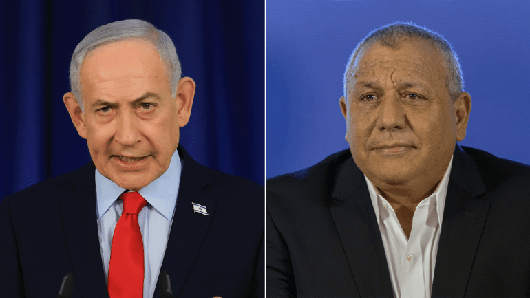 كومبو لرئيس الأركان الإسرائيلي الأسبق غادي آيزنكوت، ورئيس الوزراء الإسرائيلي بنيامين نتنياهو Former Israeli Chief of Staff Gadi Eisenkot, and Israeli Prime Minister Benjamin Netanyahu
