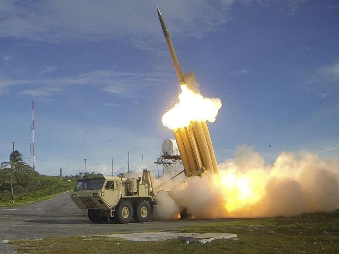 5879085e-a43c-45ad-a4e8-0571593310aa A Terminal High Altitude Area Defense (THAAD) interceptor is launched during a successful intercept test, in this undated handout photo provided by the U.S. Department of Defense, Missile Defense Agency. THAAD provides the U.S. military a land-based, mobile capability to defend against short- and medium-range ballistic missiles, intercepting incoming missiles inside and outside the earth's atmosphere. REUTERS/U.S. Department of Defense, Missile Defense Agency/Handout via Reuters ATTENTION EDITORS - FOR EDITORIAL USE ONLY. NOT FOR SALE FOR MARKETING OR ADVERTISING CAMPAIGNS. THIS IMAGE HAS BEEN SUPPLIED BY A THIRD PARTY. IT IS DISTRIBUTED, EXACTLY AS RECEIVED BY REUTERS, AS A SERVICE TO CLIENTS