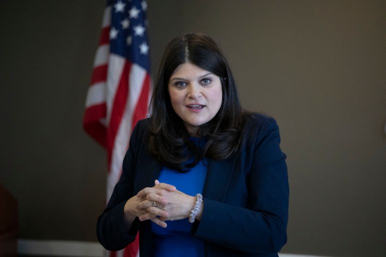 LANSING, MICHIGAN - JULY 29: U.S. Rep. Haley Stevens (D-MI), a candidate for Michigan's open U.S. Senate seat, speaks at the Lansing Regional Chamber of Commerce "Meet the Candidate" series on July 29, 2026 in Lansing, Michigan. Stevens is running against fellow Democrat Abdul El-Sayed in the upcoming Michigan Primary which will take place on August 4th. Bill Pugliano/Getty Images/AFP (Photo by BILL PUGLIANO / GETTY IMAGES NORTH AMERICA / Getty Images via AFP)