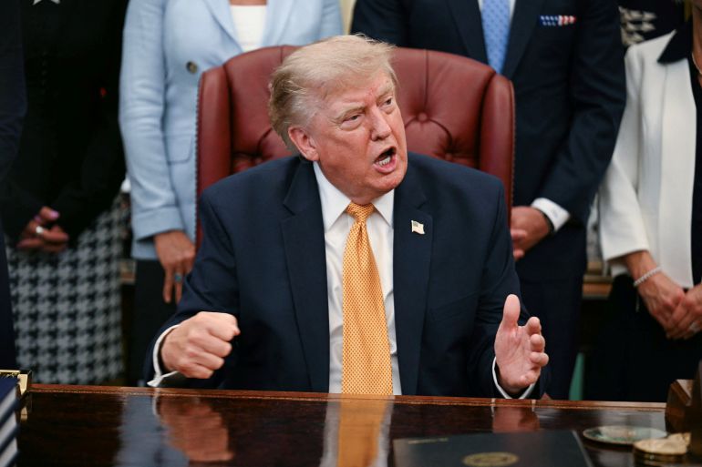 afp_6a70e047dea5-1785782343 US President Donald Trump speaks after signing an executive order in the Oval Office of the White House in Washington, DC, on August 3, 2026.