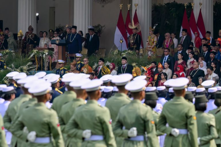 afp_6a82f0332205-1786966067 Indonesian President Prabowo Subianto leads a flag raising ceremony marking Indonesia's 81st Independence Day at Merdeka Palace in Jakarta on August 17, 2026.