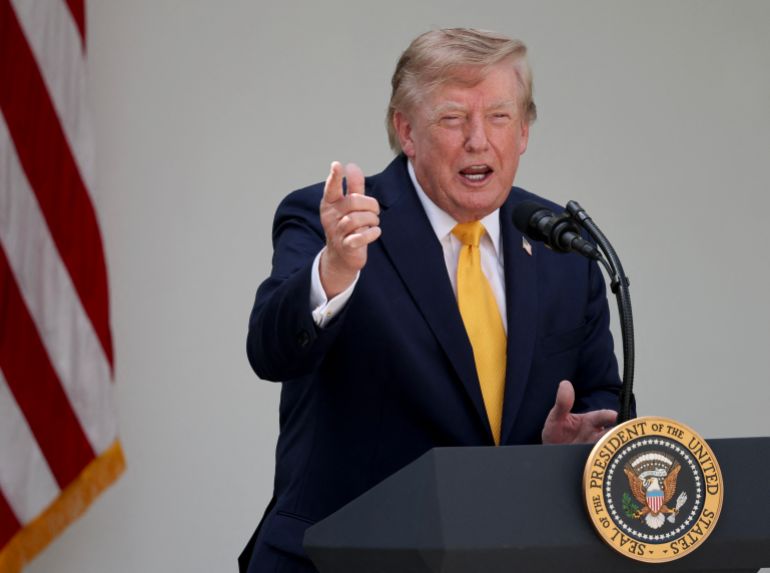 afp_6a8cc61d060c-1787610653 WASHINGTON, DC - AUGUST 24: U.S. President Donald Trump speaks during an event in the Rose Garden of the White House on August 24, 2026 in Washington, DC. The event focused on education and the Trump Administration’s efforts on school choice, including a federal tax credit of up to $1,700 in contributions to nonprofits that award scholarships for education-related services. Win McNamee/Getty Images/AFP (Photo by WIN MCNAMEE / GETTY IMAGES NORTH AMERICA / Getty Images via AFP)
