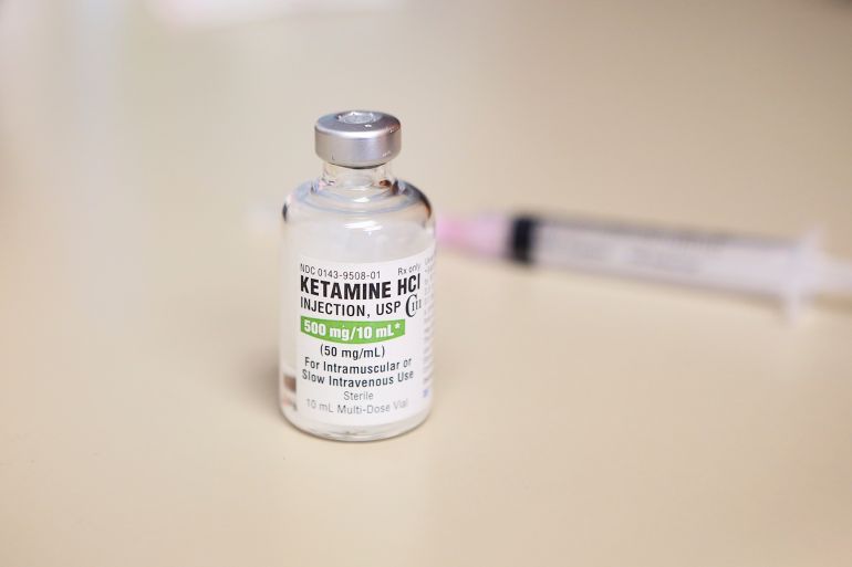 ap18303533355821-1691156941 Ketamine This July 25, 2018 photo shows a vial of the drug ketamine in Chicago. (AP Photo/Teresa Crawford) Photo Details ID: 18303533355821 Submission Date: Oct 31, 2018 06:01 (GMT) Creation Date: Oct 30, 2018 10:36 (GMT) Photographer: Teresa Crawford Source: AP Copyright: Copyright 2018 The Associated Press. All rights reserved. Credit: ASSOCIATED PRESS Keyword Lines: injection Location: Chicago, ILLINOIS, UNITED STATES Transmission Reference: NYOTK Byline Title: stf Use Information: This content is intended for editorial use only. For other uses, additional clearances may be required.