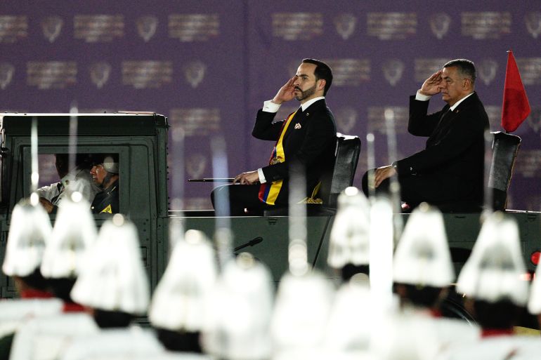 Colombia's President Abelardo de la Espriella reviews a military parade following his inauguration in Cali, Colombia, Friday, Aug. 7, 2026. (AP Photo/Ivan Valencia)