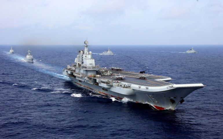 chinese2561-1763129987 China's aircraft carrier Liaoning takes part in a military drill of Chinese People's Liberation Army (PLA) Navy in the western Pacific Ocean, April 18, 2018. Picture taken April 18, 2018. REUTERS/Stringer ATTENTION EDITORS - THIS IMAGE WAS PROVIDED BY A THIRD PARTY. CHINA OUT. TPX IMAGES OF THE DAY