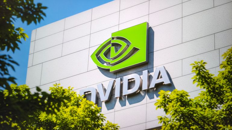 d986d981d98ad8afd98ad8a72-1774775035 The modern nvidia logo and company name displayed on the building exterior, California, U.S, October 09, 2025