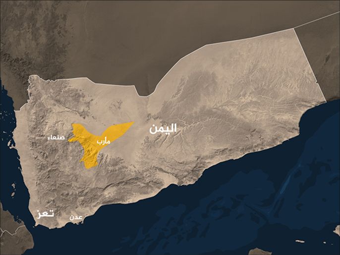 خارطة اليمن توضح موقع محافظة مأرب