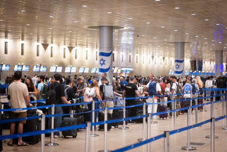 f250921cg02-1765997101-1 Passengers at the departure hall at Ben Gurion International airport, near Tel Aviv, September 18, 2025.