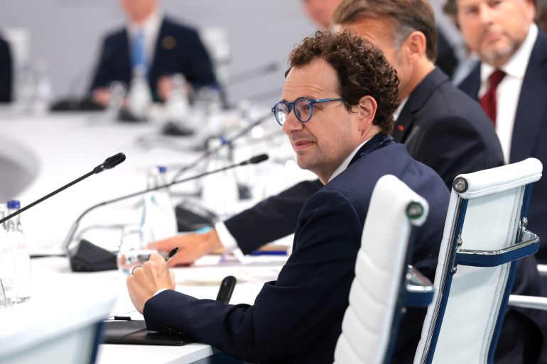 getty_6a774d7ddb-1786203517 EVIAN-LES-BAINS, FRANCE - JUNE 17: CEO of Anthropic Dario Amodei attends a working lunch with G7 leaders, G7 outreach partners, and global tech CEOs on innovation and AI, during the G7 Summit on June 17, 2026 in Evian-les-Bains, France. Leaders from the Group of 7 (G7) countries convened in Evian, France, near the Swiss border, for their annual summit to discuss challenges to peace and security for Ukraine and Europe, the situation in the Middle East, and other geopolitical issues. (Photo by Anna Moneymaker/Getty Images)