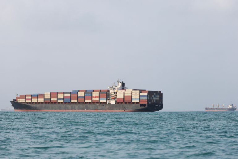 BANDAR ABBAS, IRAN - AUGUST 10: Ships are anchored in the Strait of Hormuz on August 10, 2026 off the coast of Bandar Abbas, Iran. In a recent statement, Iran's Supreme National Security Council said the vital waterway would not reopen until the United States "corrects its behavior," demanding that the U.S. end its war on Iran and compensate the country for war damage, among other conditions. Iran has largely halted vessel traffic through the strait with the threat of strikes; meanwhile, the U.S. has imposed a blockade on Iranian ports. (Photo by Ali Saeedi/Getty Images)