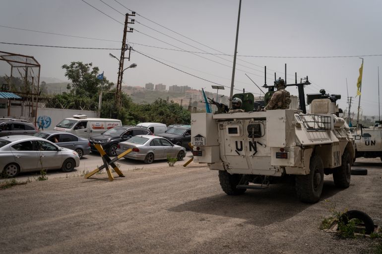 getty_6a835141ae-1786990913 QASMIYEH, LEBANON - APRIL 18: A UNIFIL unit patrols near a bridge which citizens from the south of the country are using to cross on April 18, 2026 in Qasmiyeh, Lebanon. At 00:00 on April 17, a 10-day ceasefire took effect that is meant to pause fighting between Israeli forces and the Lebanese militant group Hezbollah. The agreement was announced the night before by U.S. President Donald Trump and described as a ceasefire between Israel and Lebanon; Hezbollah acknowledged the ceasefire but did not directly confirm it would abide by it. (Photo by Adri Salido/Getty Images)