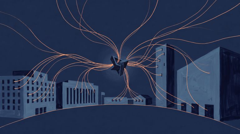 من المستشفى إلى ثكنة الجيش إلى المحكمة، خيوطٌ تشدّ مؤسسات الدولة كلها إلى نقطة مركزية واحدة. (الجزيرة - صورة مولدة بالذكاء الاصطناعي)