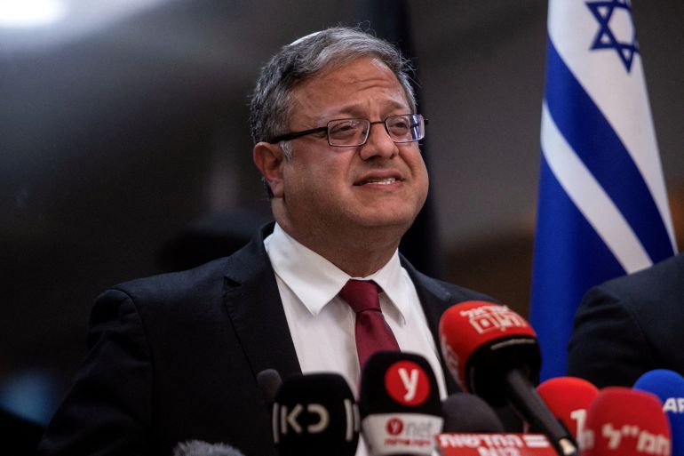 reuters_68b844af-1756906671 FILE PHOTO: Israeli National Security Minister Itamar Ben-Gvir gives a statement to members of the press in Jerusalem, January 16, 2025. REUTERS/Oren Ben Hakoon ISRAEL OUT. NO COMMERCIAL OR EDITORIAL SALES IN ISRAEL/File Photo