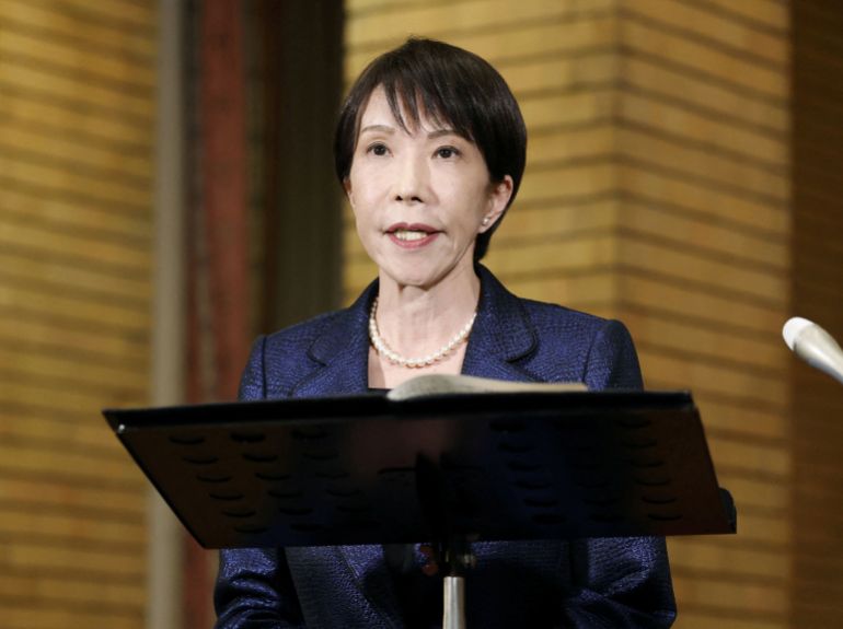 reuters_69b7b2e4-1773646564 Japan's Prime Minister Sanae Takaichi speaks to media about Japan's plan to release part of oil reserves ahead of the International Energy Agency-led action, at her residence in Tokyo, Japan, March 11, 2026, in this photo taken by Kyodo. Mandatory credit Kyodo/via REUTERS ATTENTION EDITORS - THIS IMAGE HAS BEEN SUPPLIED BY A THIRD PARTY. MANDATORY CREDIT. JAPAN OUT. NO COMMERCIAL OR EDITORIAL SALES IN JAPAN.