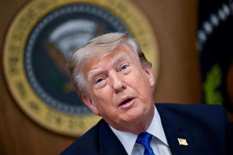 reuters_6a6dd4b8-1785582776 U.S. President Donald Trump participates in a cabinet meeting at Camp David in Thurmont, Maryland, U.S., July 31, 2026. REUTERS/Daniel Heuer