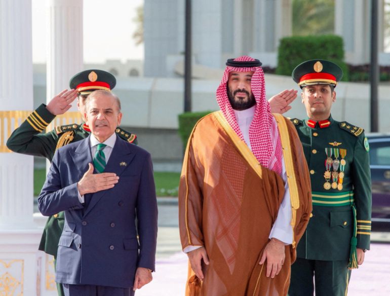 reuters_6a744e55-1786007125 FILE PHOTO: Saudi Crown Prince Mohammed bin Salman and Pakistan Prime Minister Shehbaz Sharif meet in Riyadh, Saudi Arabia, September 17, 2025. Saudi Press Agency/Handout via REUTERS THIS IMAGE HAS BEEN SUPPLIED BY A THIRD PARTY./File Photo