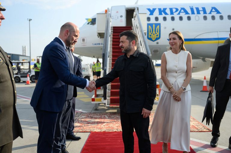 reuters_6a76df8e-1786175374 Ukraine's President Volodymyr Zelenskiy arrives in Belgrade, Serbia, August 7, 2026. Ukrainian Presidential Press Service/Handout via REUTERS ATTENTION EDITORS - THIS IMAGE HAS BEEN SUPPLIED BY A THIRD PARTY.