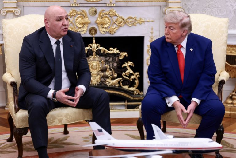 reuters_6a834fef-1786990575 U.S. President Donald Trump meets with Lebanese President Joseph Aoun in the Oval Office at the White House in Washington, D.C., U.S., July 21, 2026. REUTERS/Evelyn Hockstein