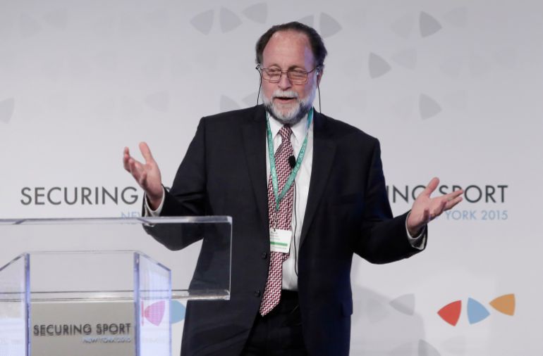 ICSS - Securing Sport 2015 - Harold Pratt House, New York - 3/11/15 Ricardo Hausmann from Harvard University's Centre for Economic Dimension of Sports speaks on Day 1 of Securing Sport 2015 - the annual conference of the International Centre for Sports Security (ICSS) Photo Andrew Kelly for ICSS Livepic
