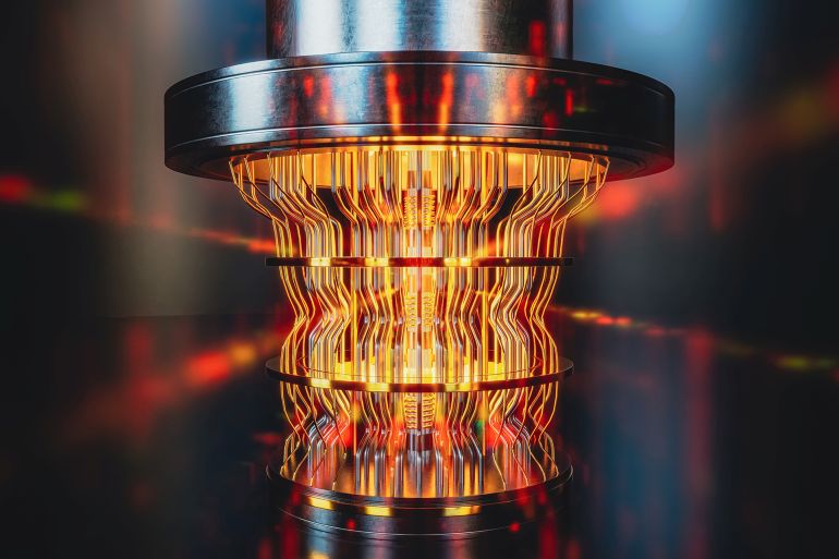 05-gettyimages-1453664340-1695239528 A futuristic glowing quantum computer unit, 3d render